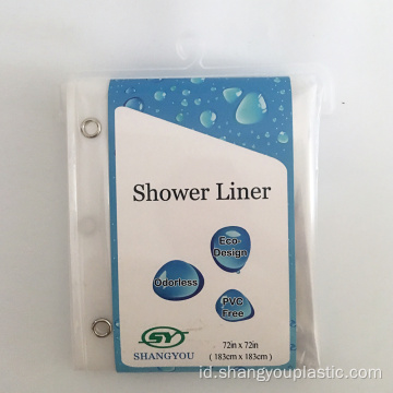 Clear / transparan shower curtain / shower liner dengan gantungan